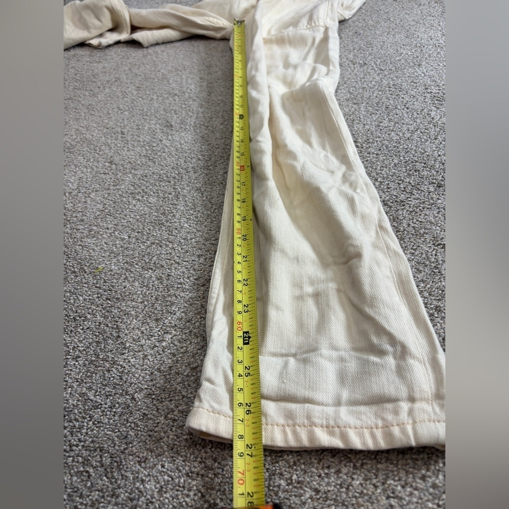 Anthropologie Pilcro Denim Overalls Cream size 25 adjustable straps - Picture 6 of 8